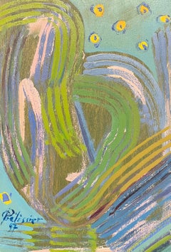 Peinture abstraite française du 20e siècle aux couleurs vives