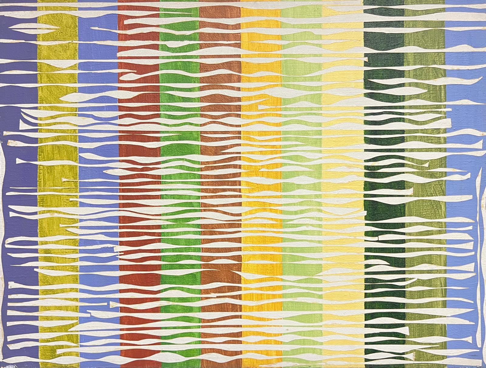 Interaction de couleurs texturée abstraite et géométrique vibrante du 20e siècle