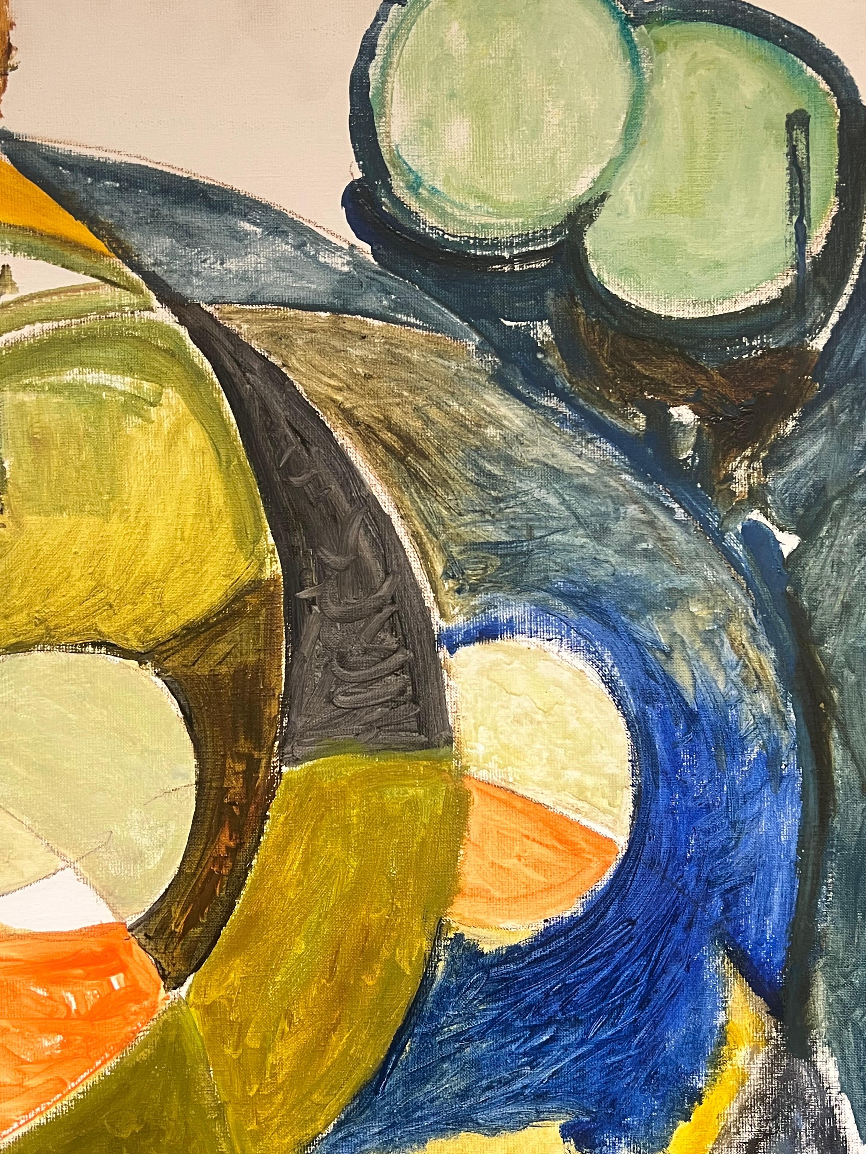 Astrazione geometrica vibrante del XX secolo Colori vivaci e forme dinamiche - Painting Espressionismo astratto di Gilbert Pelissier