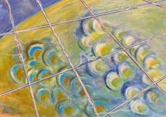 Französische verwobene Linien und Kugeln des 20. Jahrhunderts, lebhafte geometrische Abstraktion
