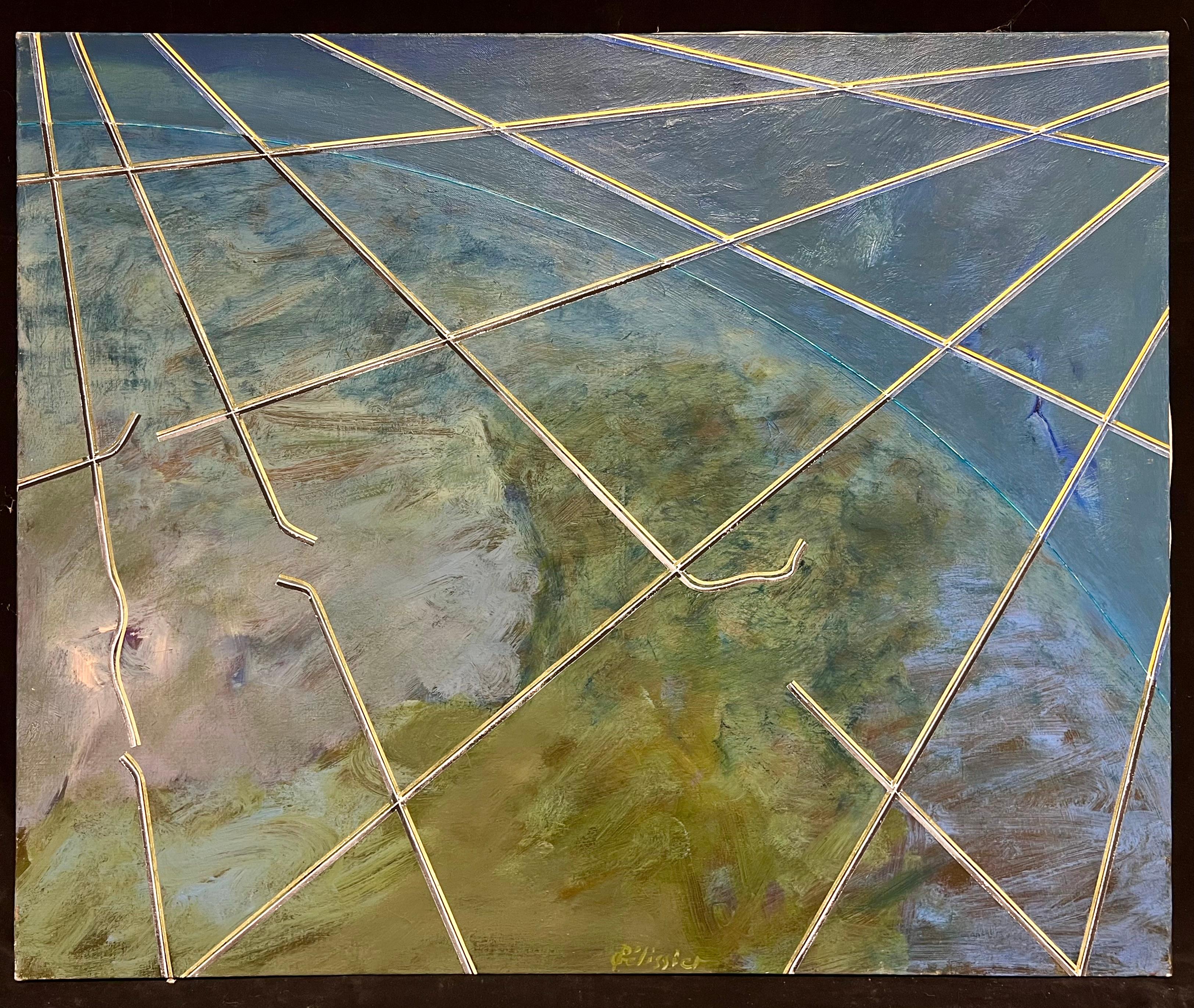 Astrazione geometrica vibrante del 20° secolo Greene & Greene - Painting di Gilbert Pelissier