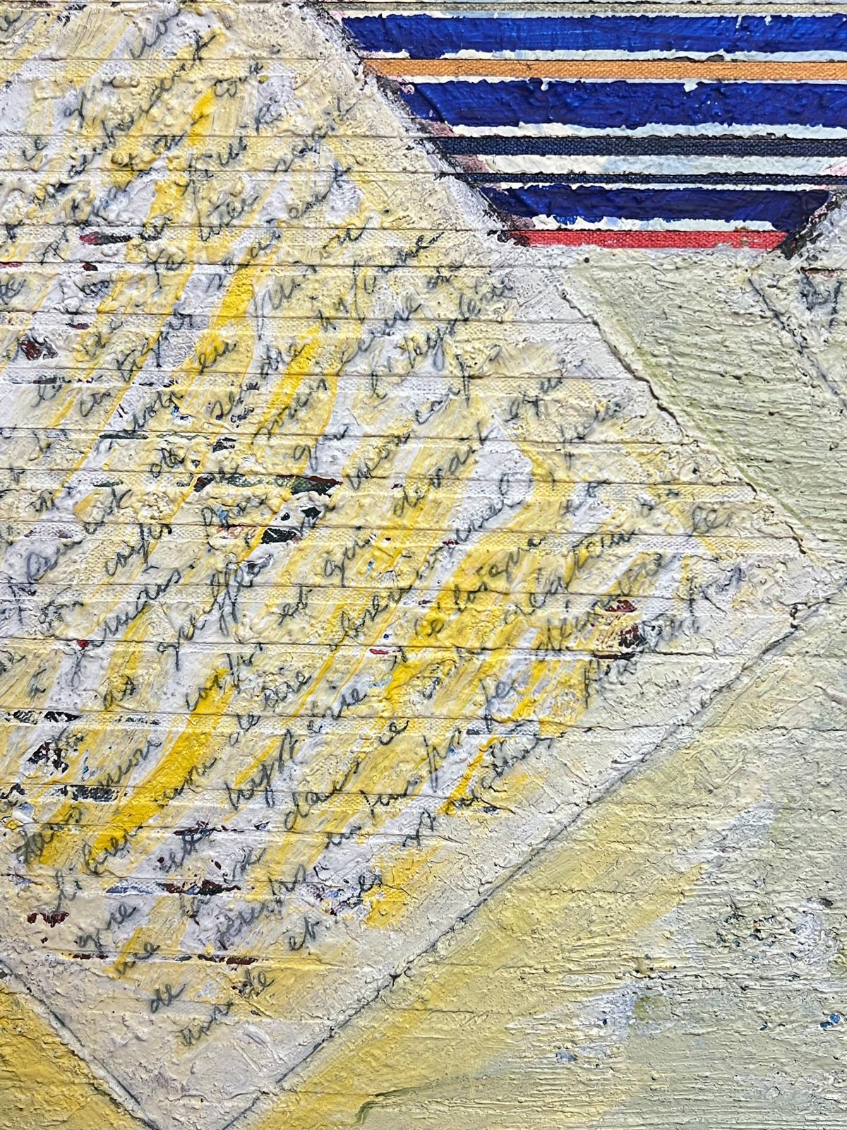 Abstract Expressionist Composition
signed by Gilbert Pelissier (French born 1924)
oil painting on canvas, unframed
canvas size: 15 x 24 inches
condition: overall very good, a few minor surface scuffs from being stored in the artists