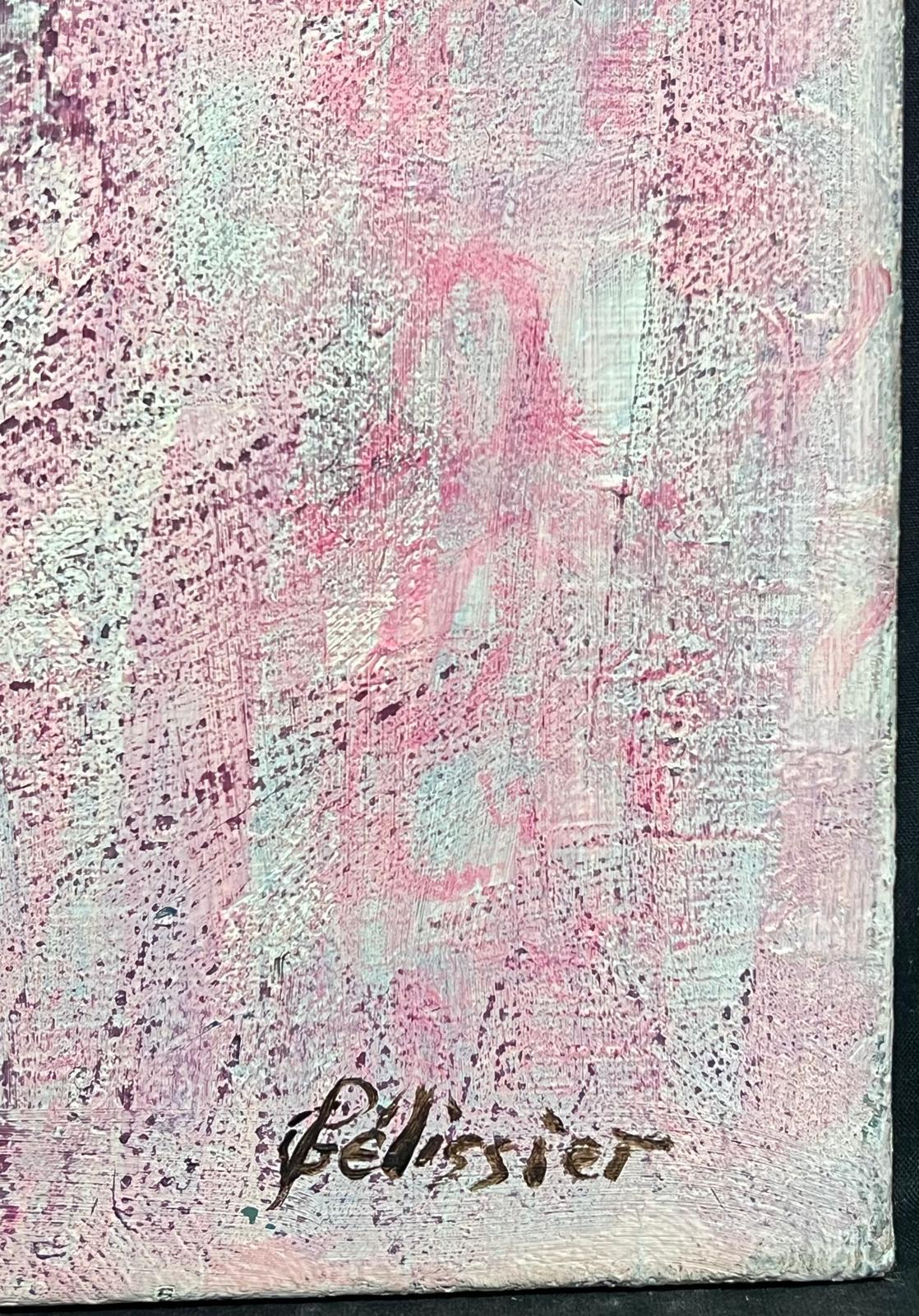 Figura astratta vibrante e geometrica rosa e viola del XX secolo francese in vendita 1