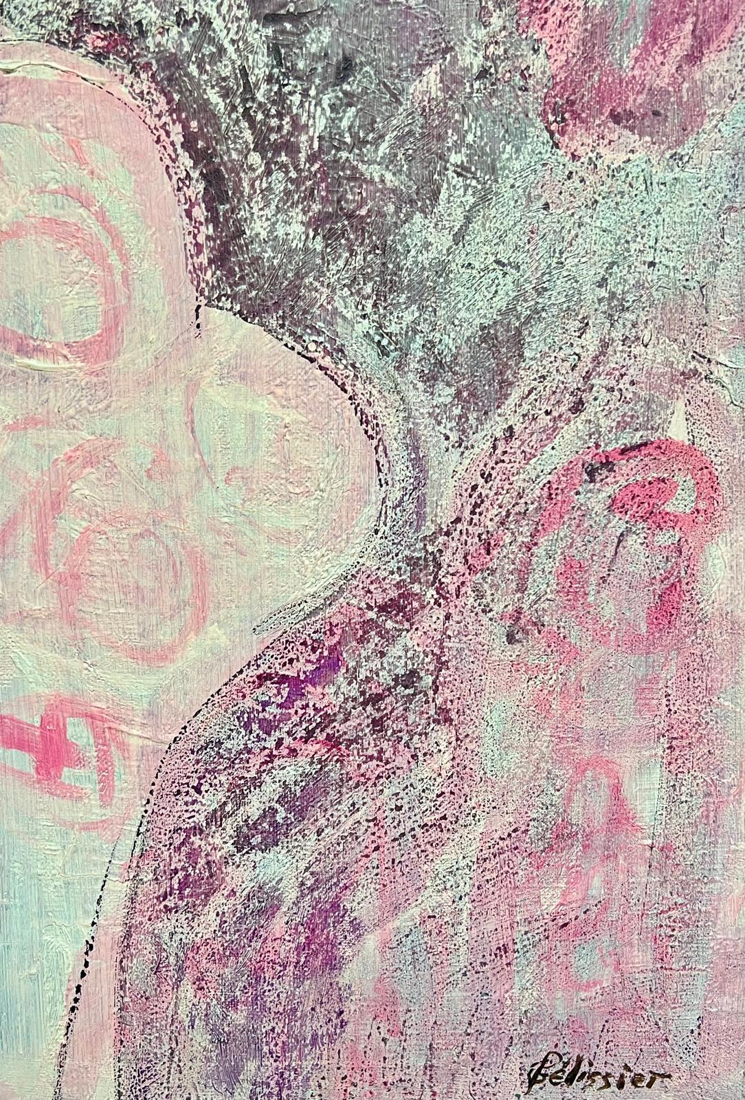 Figura astratta vibrante e geometrica rosa e viola del XX secolo francese in vendita 2