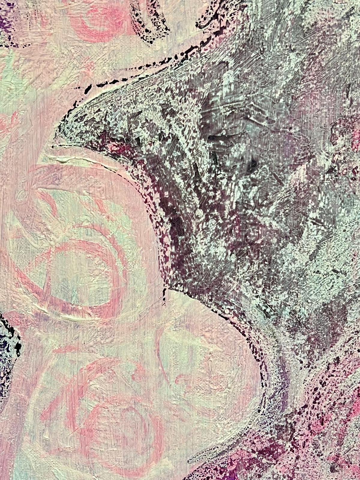 Figura astratta vibrante e geometrica rosa e viola del XX secolo francese in vendita 4