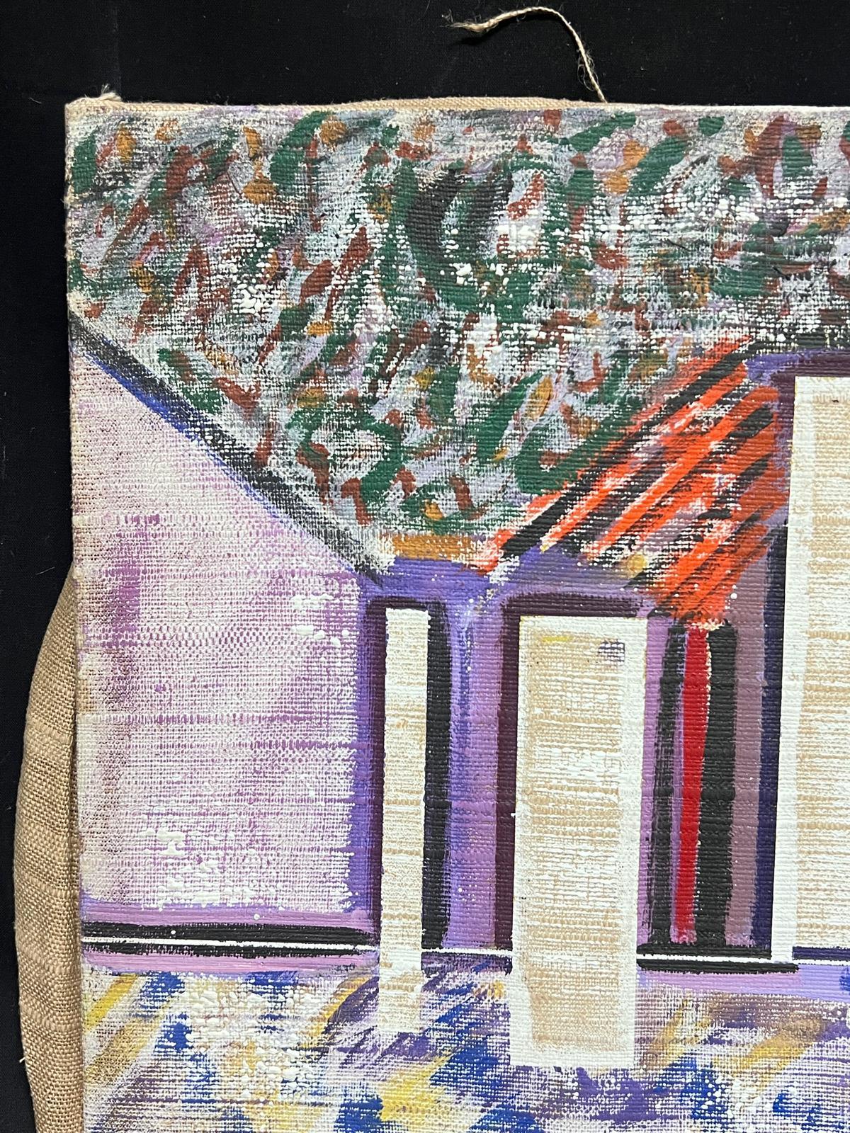 Abstract Expressionist Composition
signed by Gilbert Pelissier (French born 1924)
oil painting on canvas, unframed
canvas size: 15 x 24 inches
condition: overall very good, a few minor surface scuffs from being stored in the artists