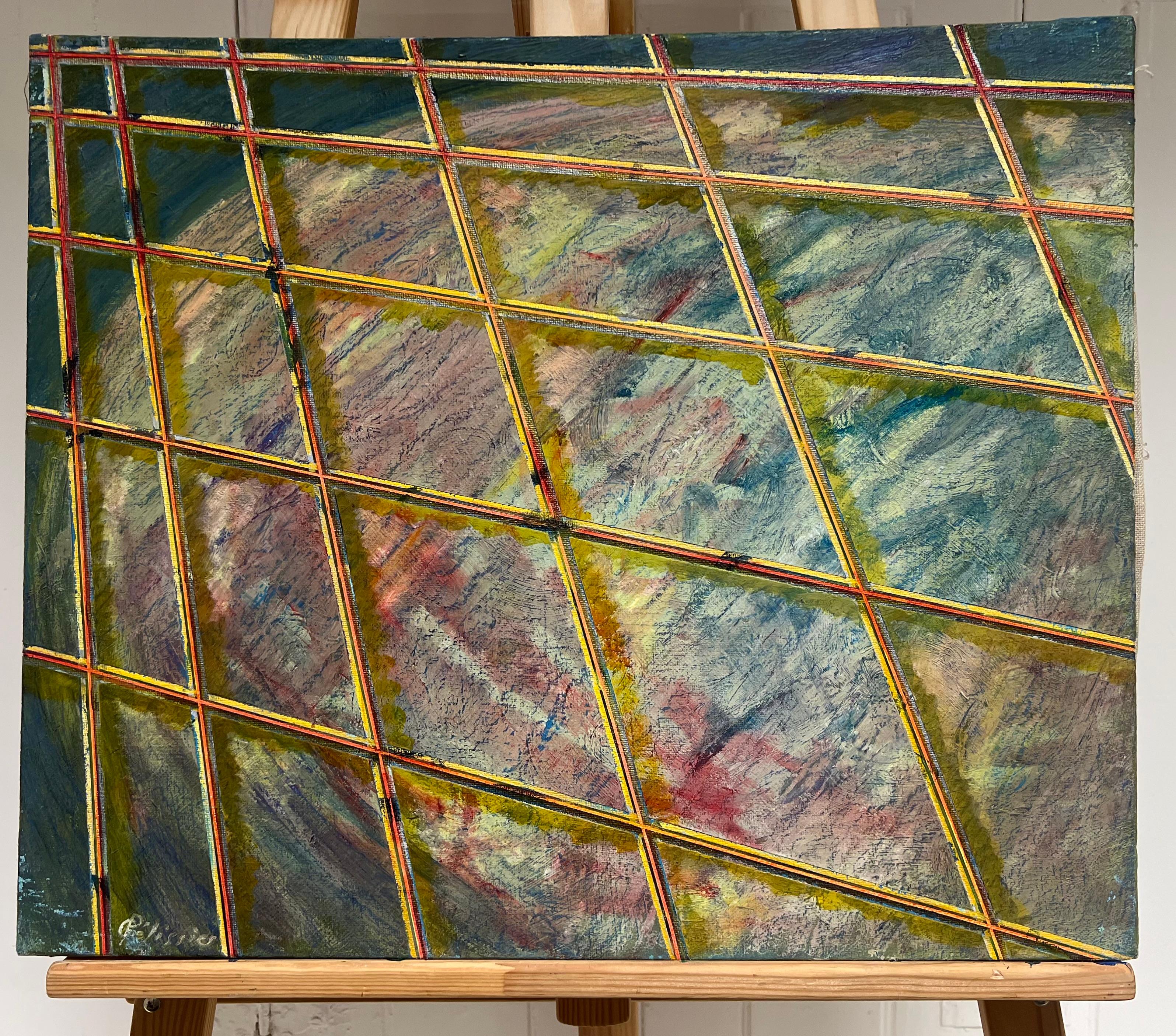 Composizione espressionista astratta
di Gilbert Pelissier (francese, nato nel 1924)
firmato e iscritto verso
dipinto a olio su tela, senza cornice
dimensioni della tela: 18 x 22 pollici
condizioni: complessivamente molto buone, alcuni lievi graffi