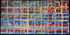 Geometric Abstract with Bold Colours French 20th Century Modernist Painting