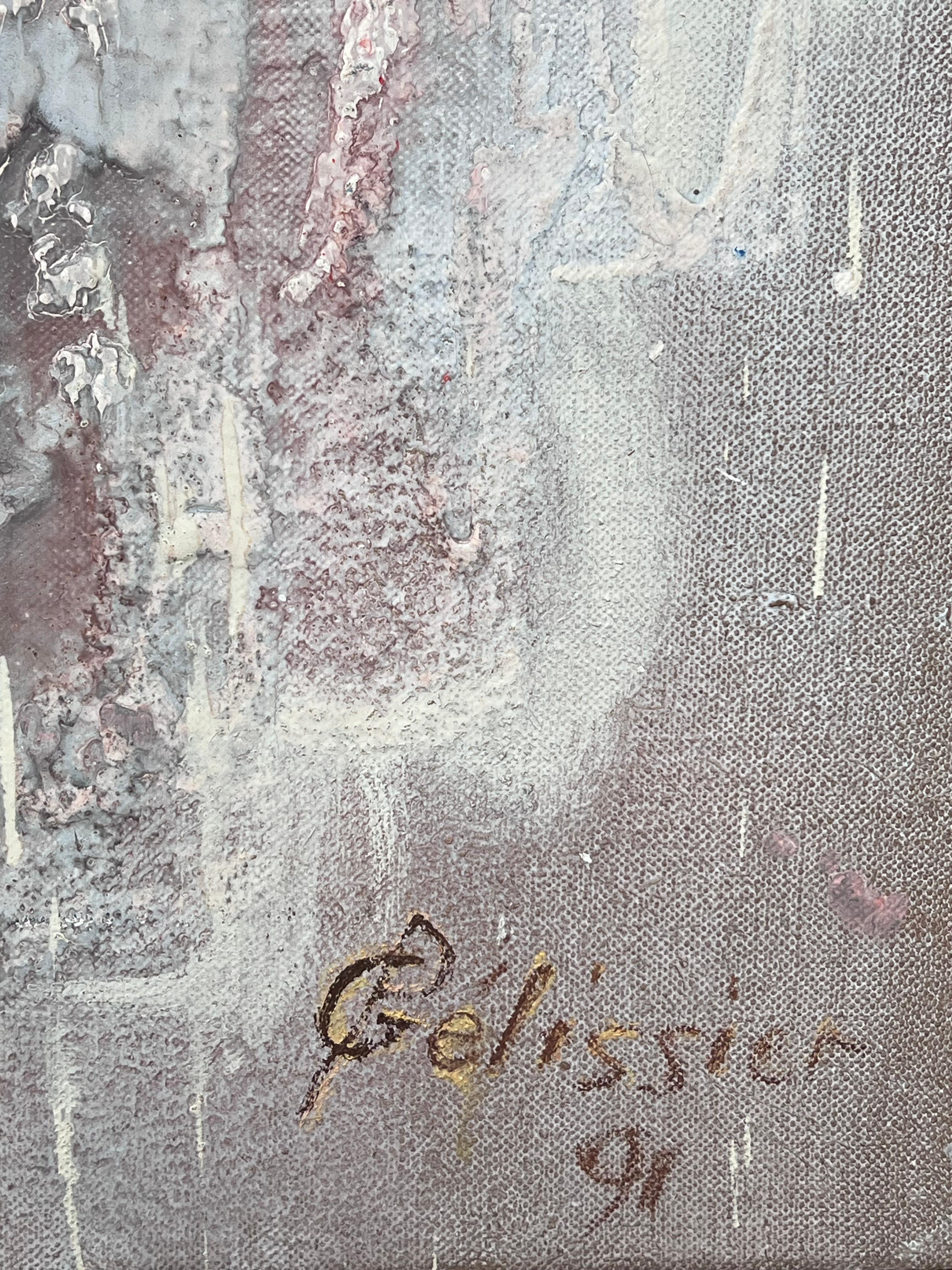Graues abstraktes Portrait eines Kopfes ohne Gesichtszüge Französisches Gemälde des 20. im Angebot 6