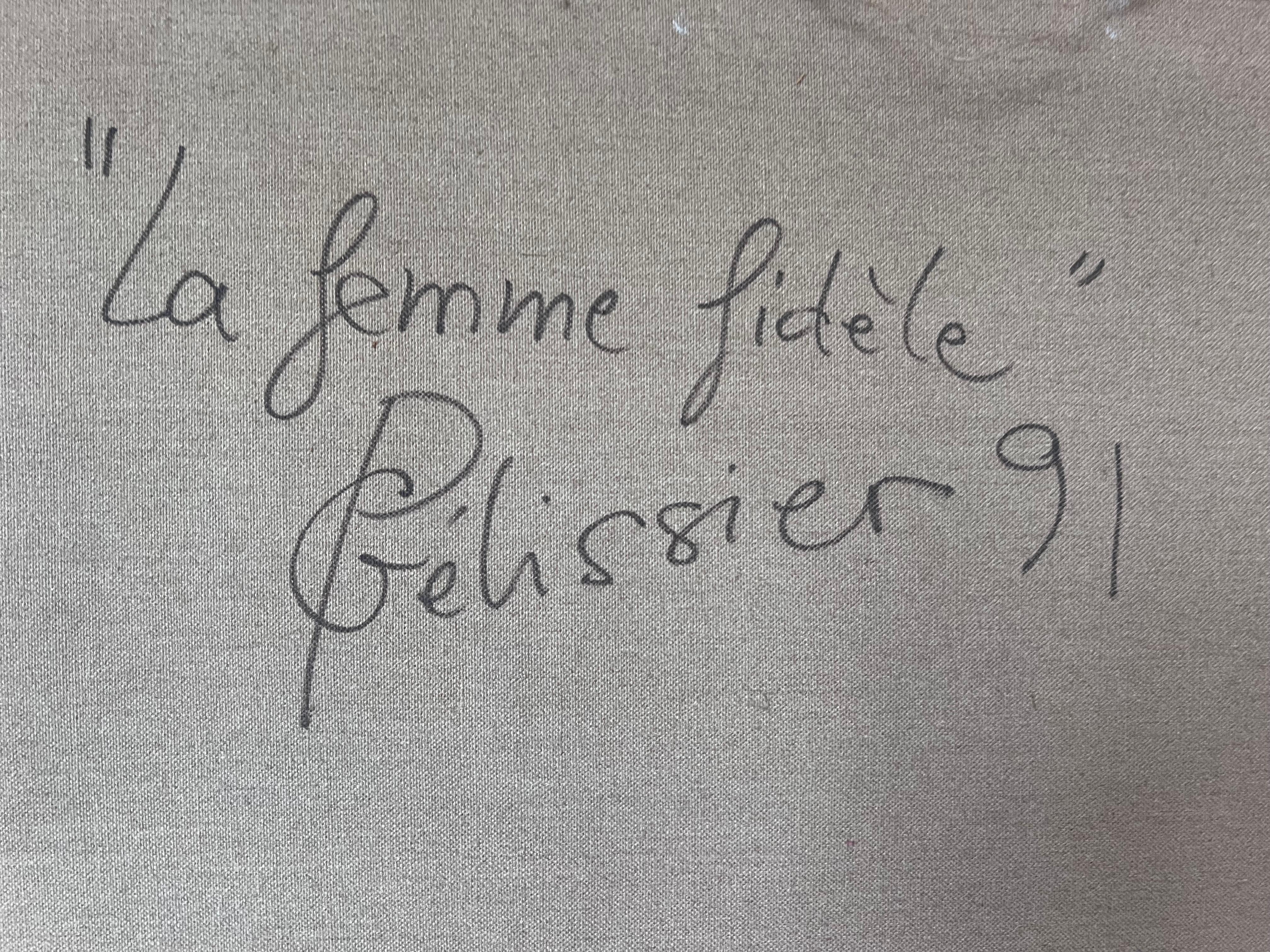 Graues abstraktes Portrait eines Kopfes ohne Gesichtszüge Französisches Gemälde des 20. im Angebot 7