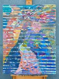 Huge French 20th Century Abstract Layers & Hidden Portrait