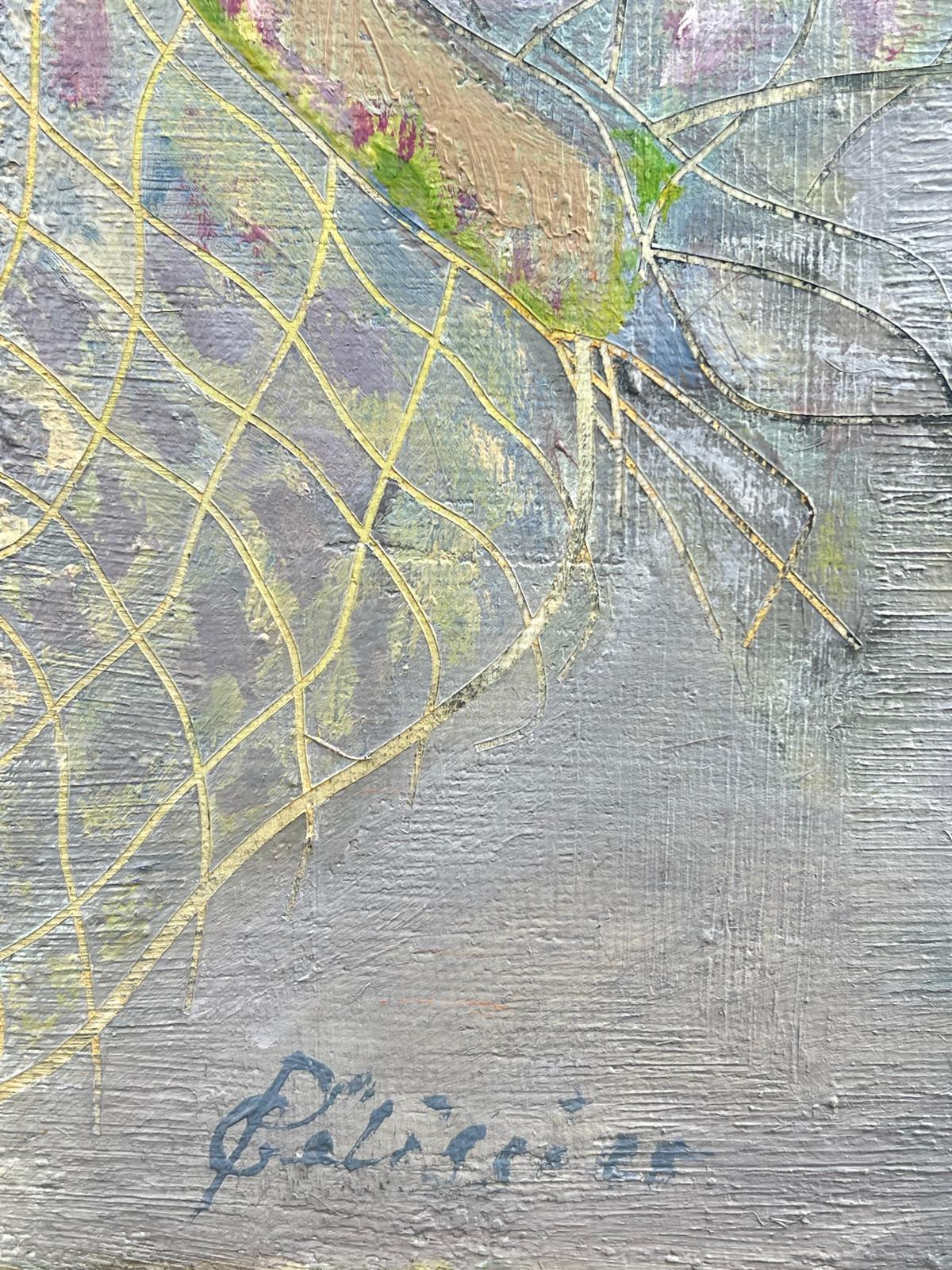 Composizione espressionista astratta
di Gilbert Pelissier (francese, nato nel 1924)
firmato, iscritto verso
datato 84
dipinto a olio su tela, senza cornice
dimensioni della tela: 20 x 24 pollici
condizioni: complessivamente molto buone, alcuni lievi