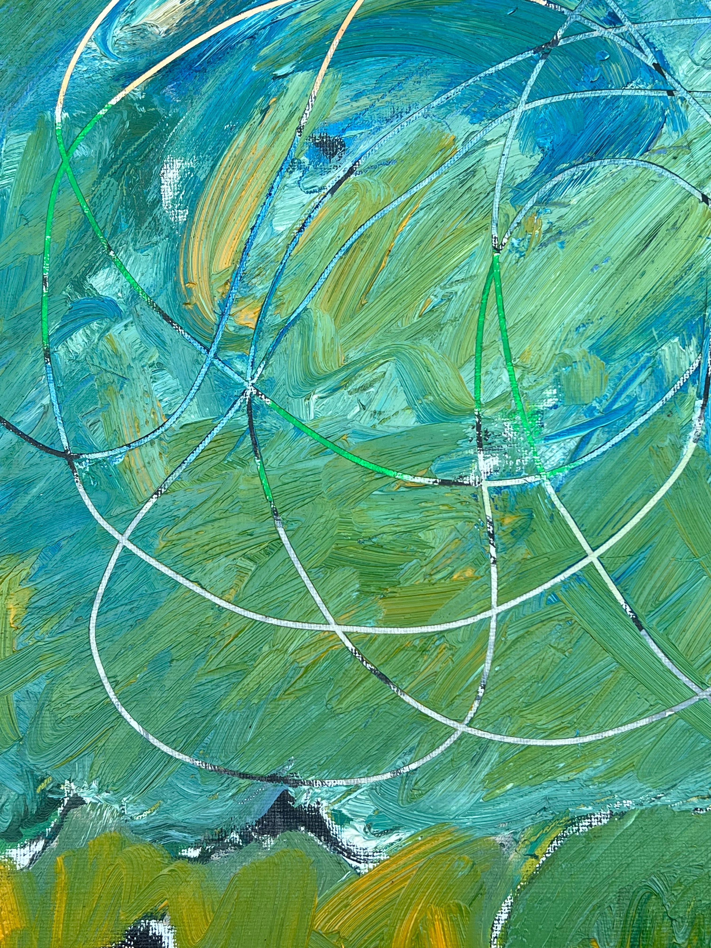 Huge French 20th Century Rhythms of Color Abstract Expression Landscape Painting For Sale 8