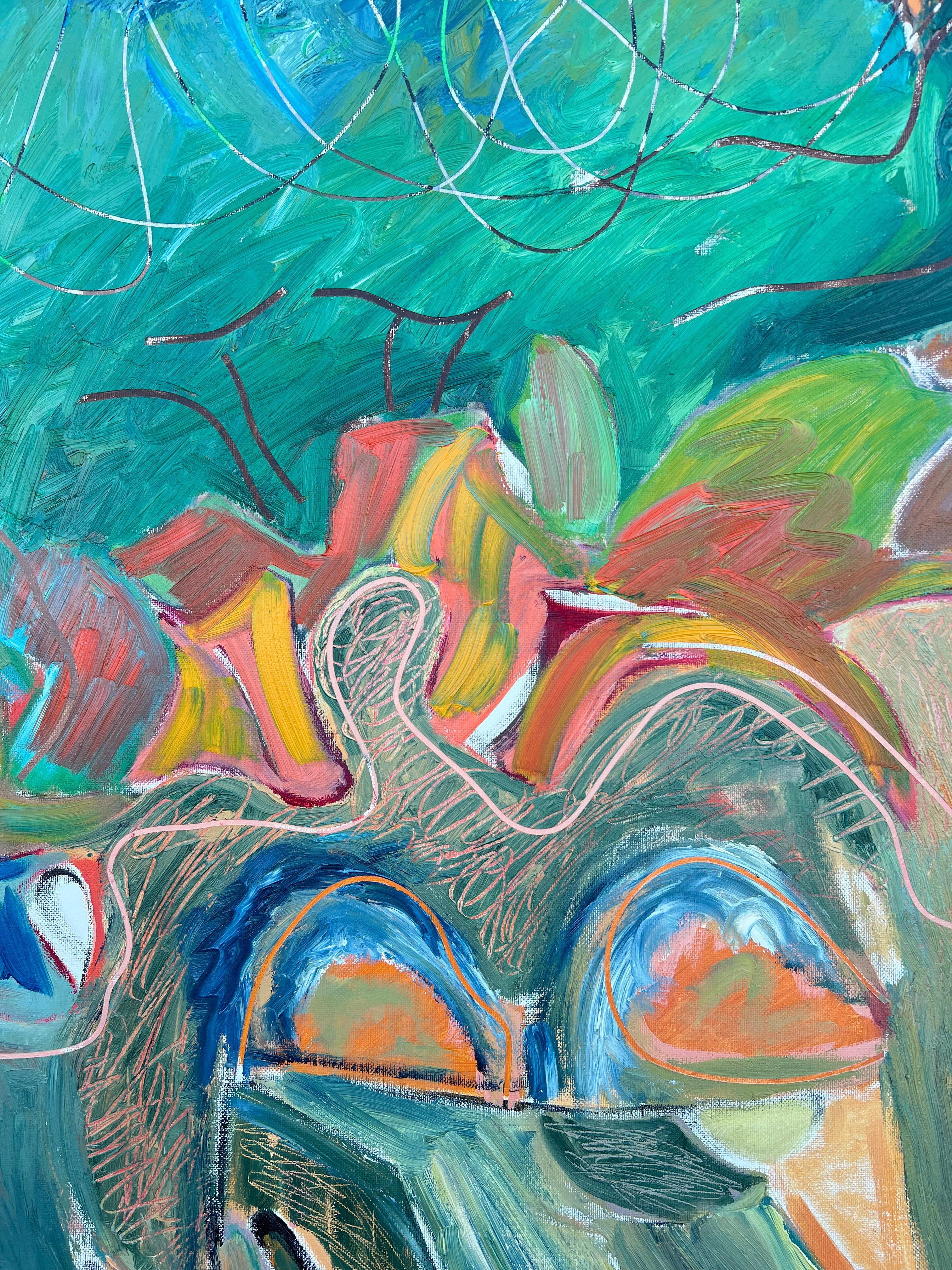 Huge French 20th Century Rhythms of Color Abstract Expression Landscape Painting For Sale 1