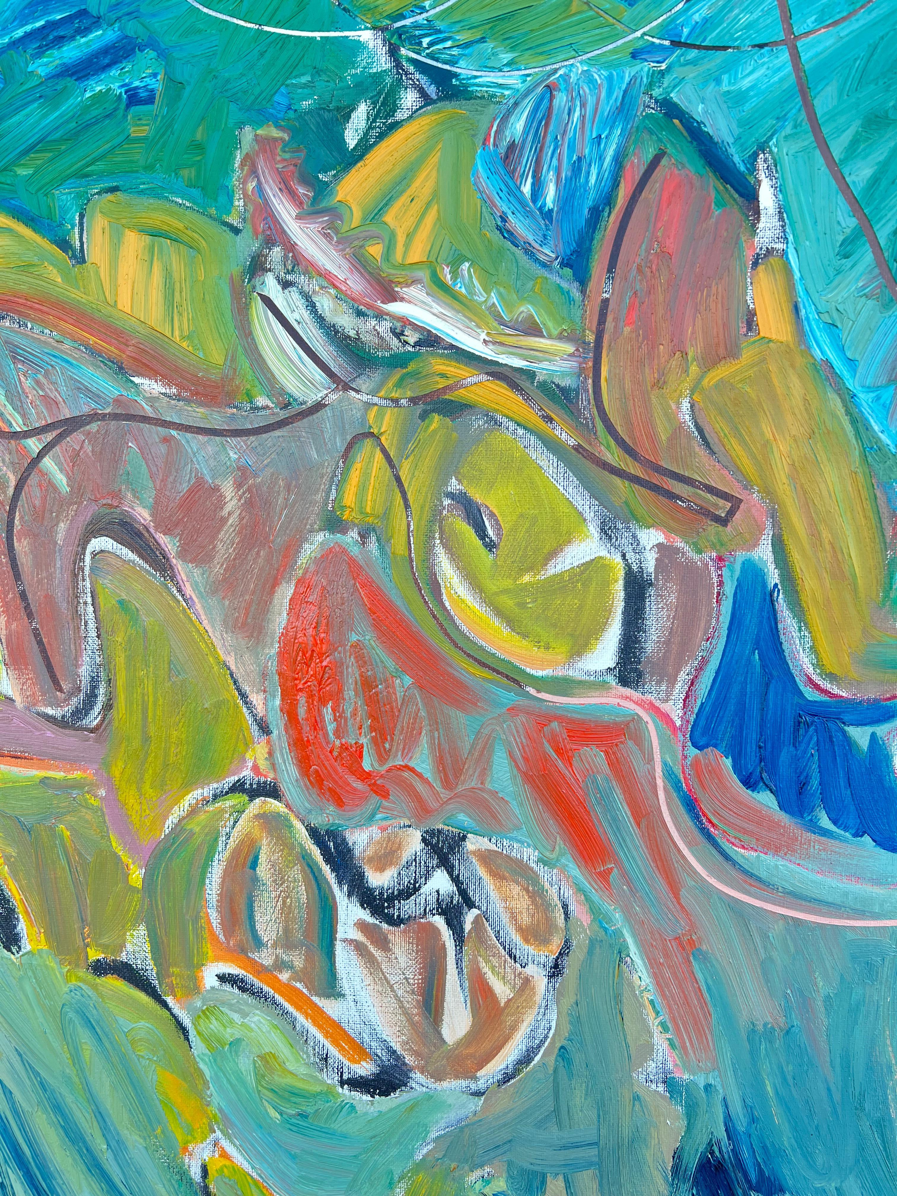Huge French 20th Century Rhythms of Color Abstract Expression Landscape Painting For Sale 3