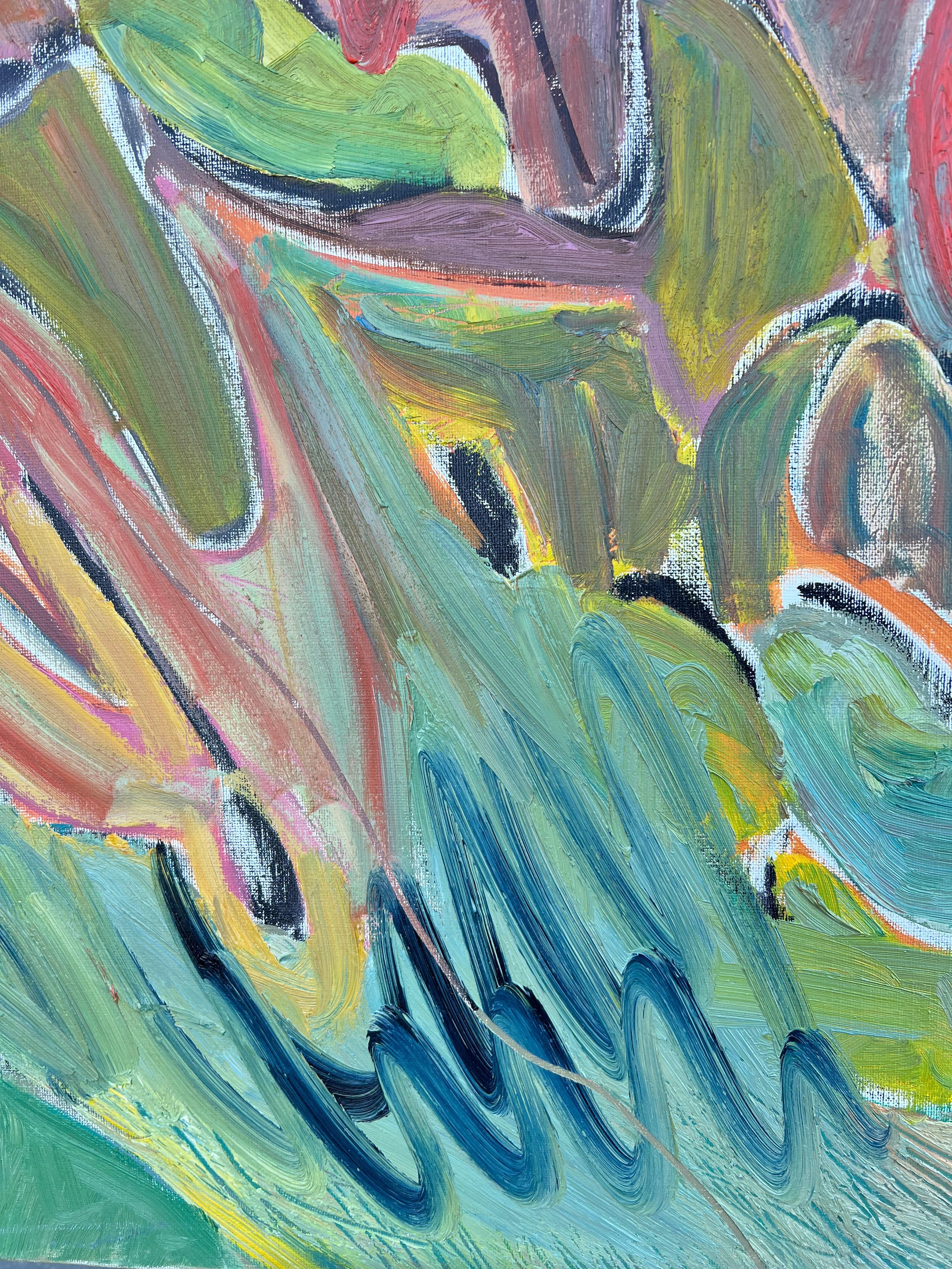 Huge French 20th Century Rhythms of Color Abstract Expression Landscape Painting For Sale 5
