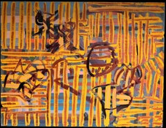 Huge French Abstract with Bold Colours French 20th Century Painting