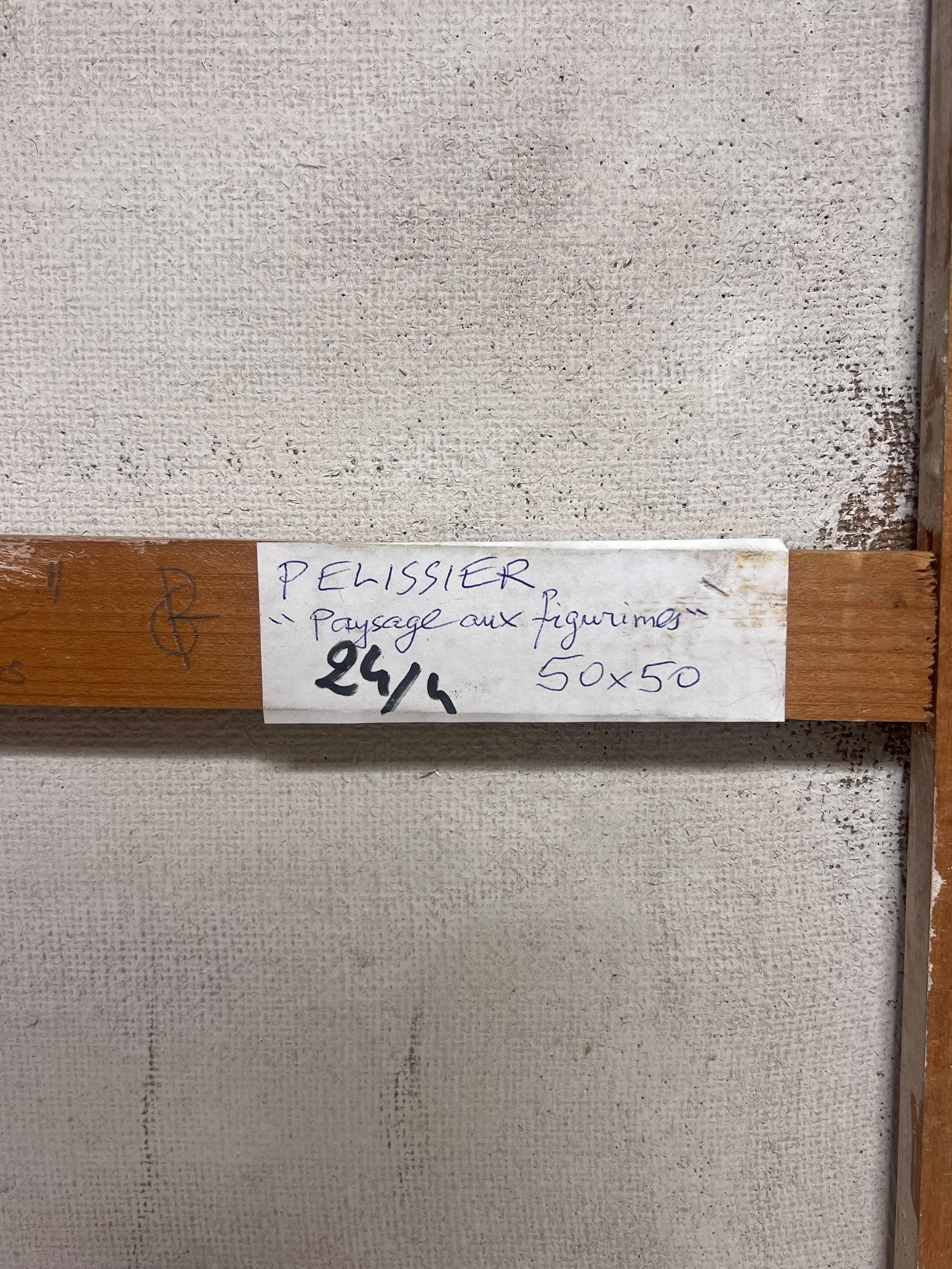Pittura astratta francese del XX secolo con vortice arancione e blu in vendita 6