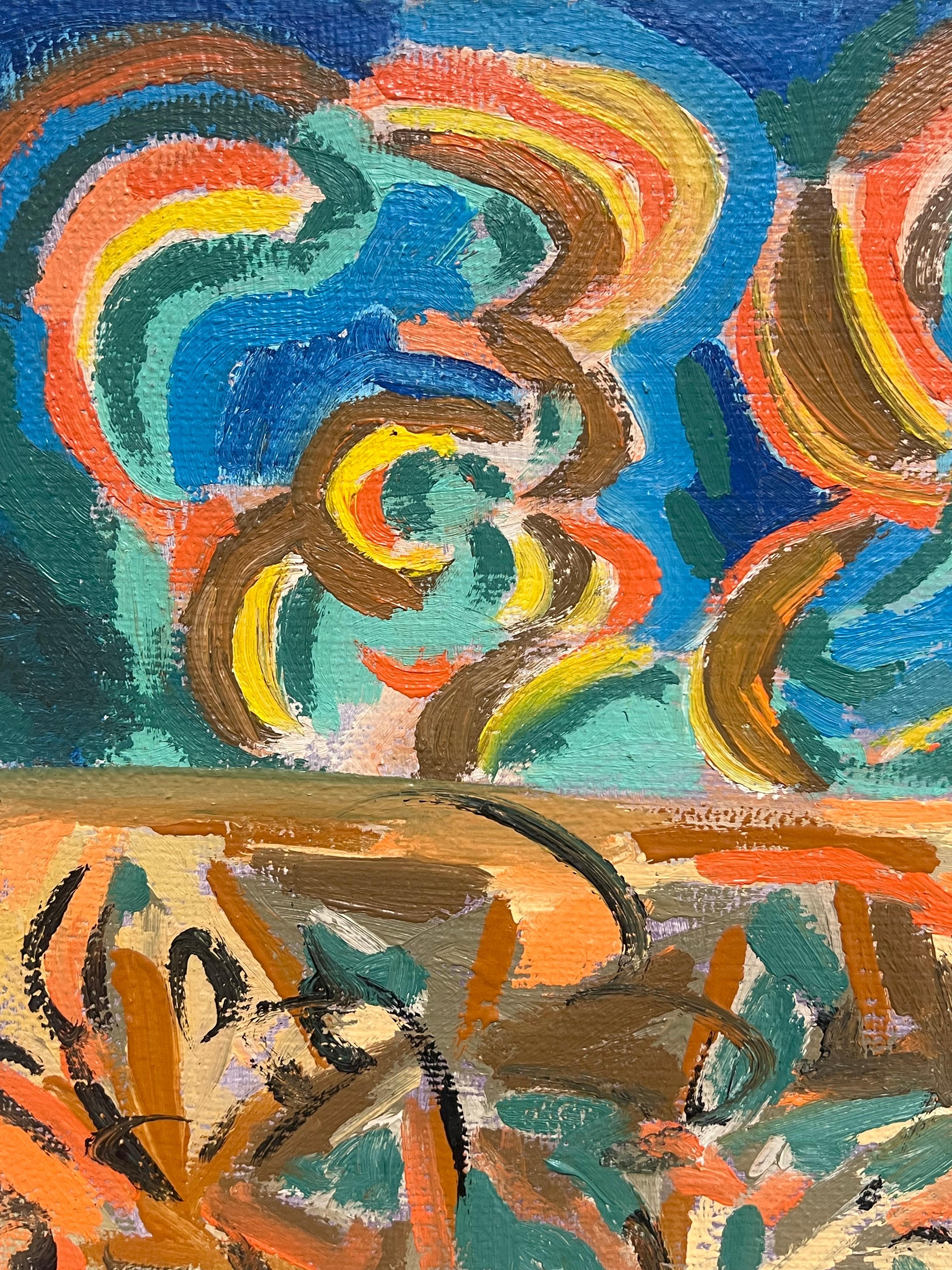 Composizione espressionista astratta
firmato da Gilbert Pelissier (francese, nato nel 1924)
dipinto a olio su tela, senza cornice
dimensioni della tela: 20 x 20 pollici
condizioni: complessivamente molto buone, alcuni lievi graffi superficiali