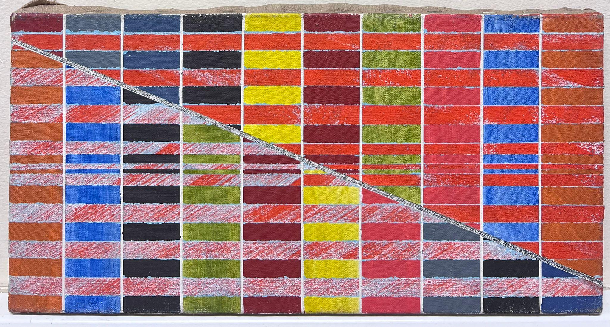 Pittura astratta originale francese del XX secolo Forme colorate cubiste 1976 - Painting di Gilbert Pelissier