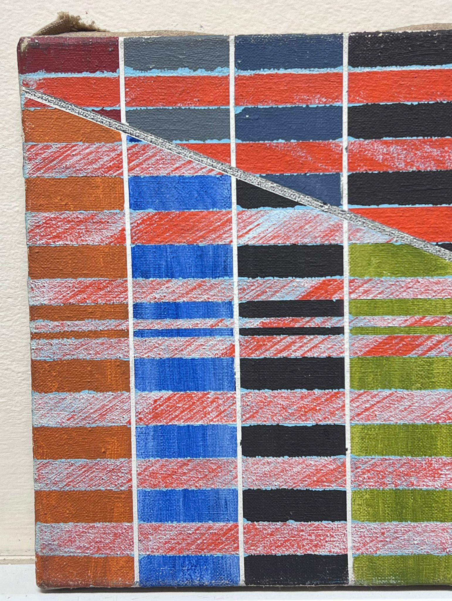 Pittura astratta originale francese del XX secolo Forme colorate cubiste 1976 - Painting Astratto di Gilbert Pelissier