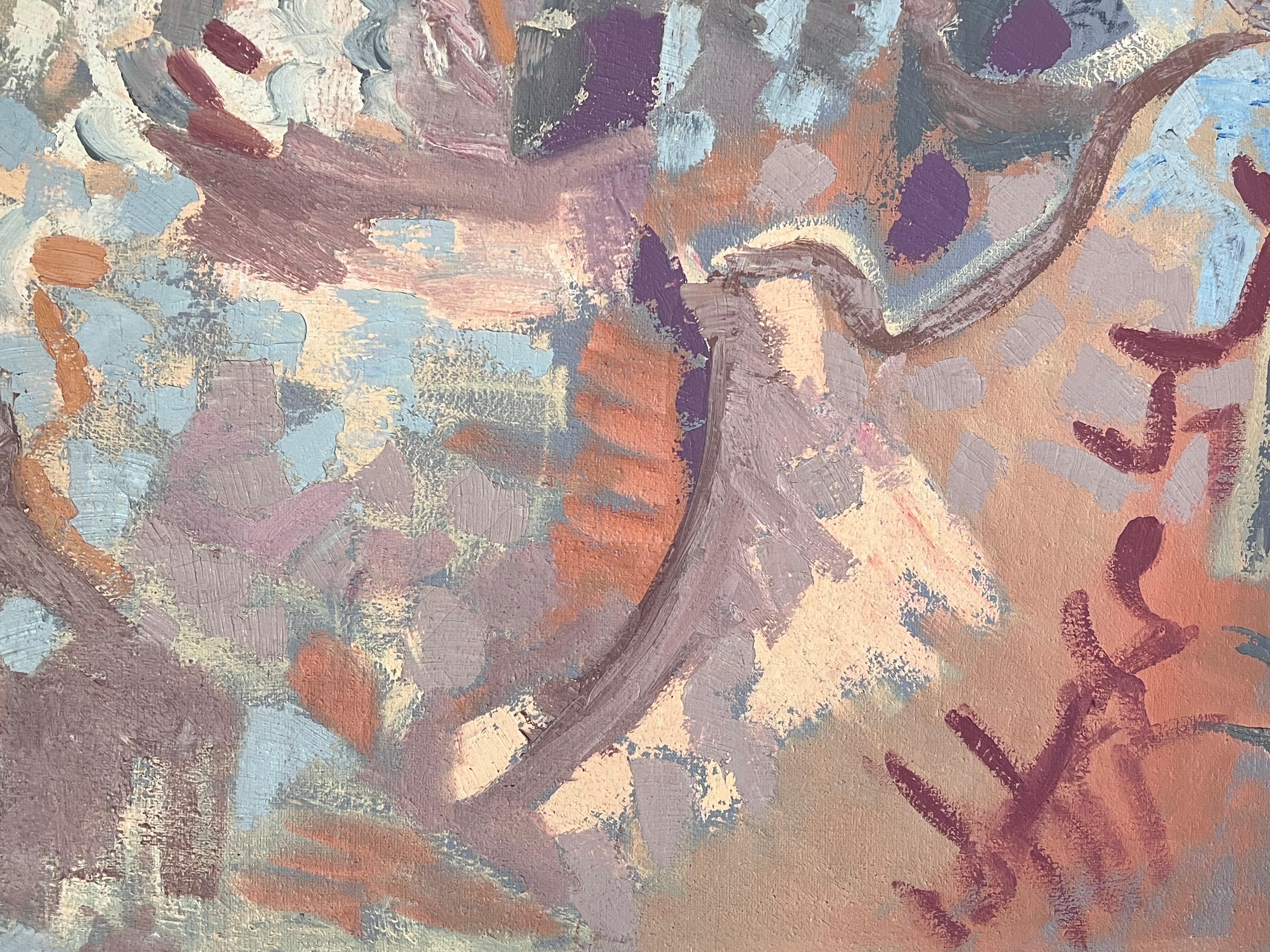 Composizione espressionista astratta
firmato da Gilbert Pelissier (francese, nato nel 1924)
dipinto a olio su tela, senza cornice
dimensioni della tela: 46 x 35 pollici
condizioni: complessivamente molto buone, alcuni lievi graffi superficiali