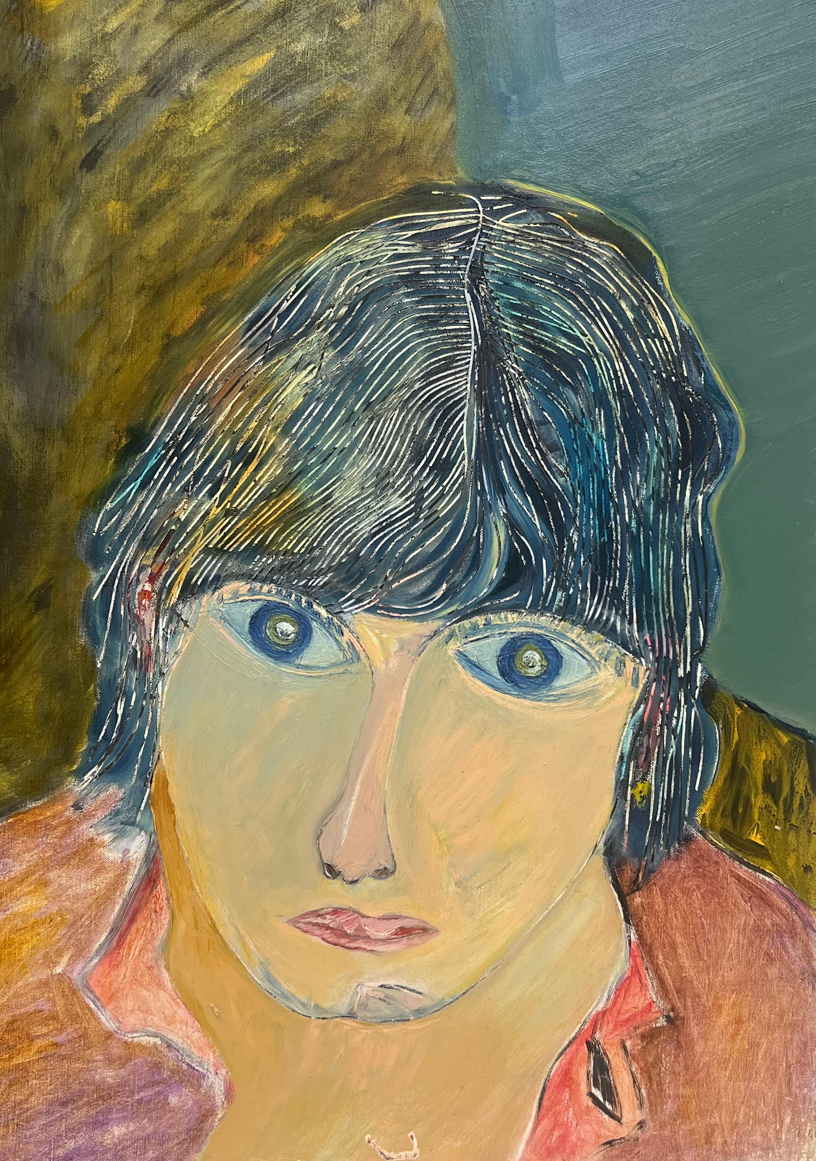 Portrait d'une figure en forme de lumière et d'ombre - Peinture abstraite française du 20e siècle - Expressionnisme abstrait Painting par Gilbert Pelissier