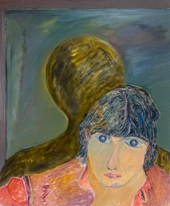 Portrait of Light and Shadow Figure Abstract French 20th Century Painting