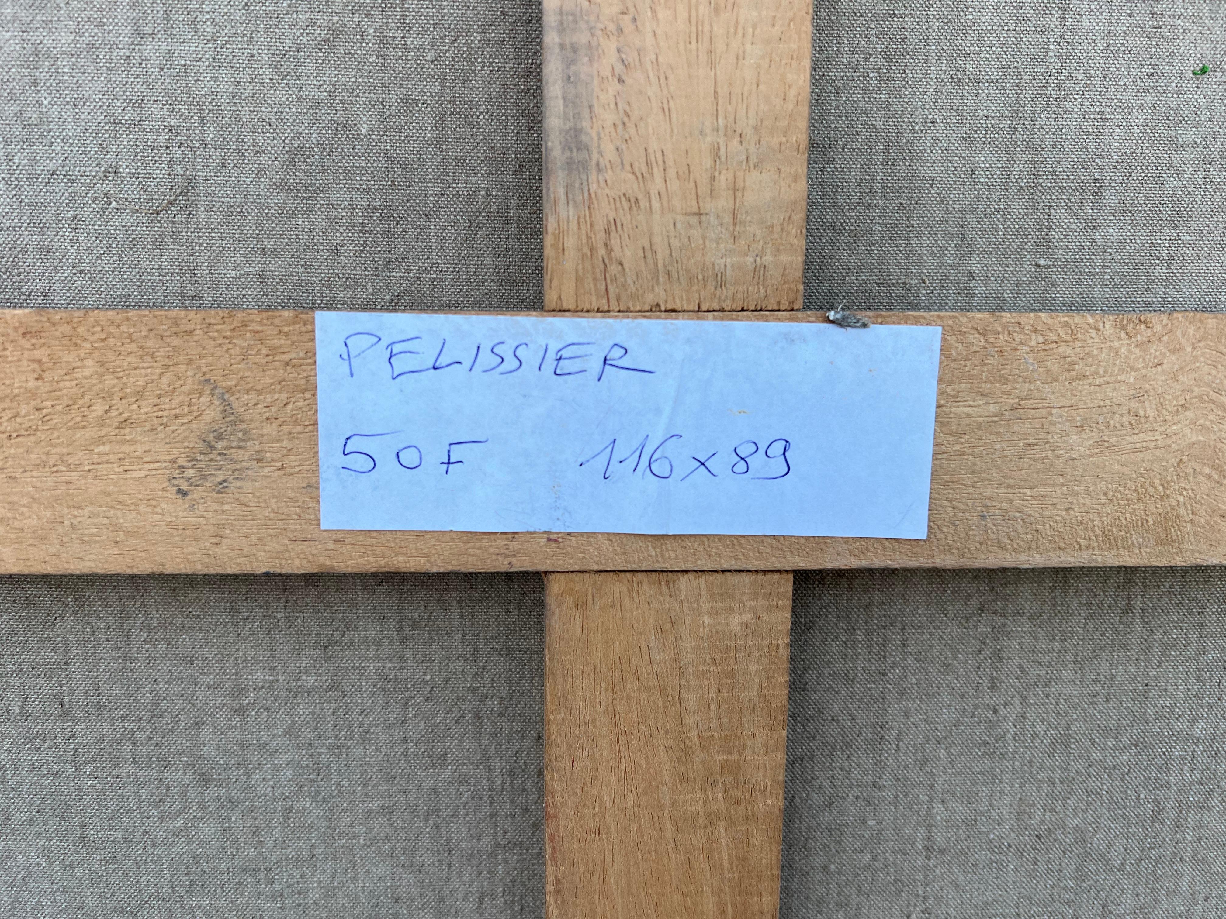 Quadro di composizione astratto a trama blu molto grande del XX secolo francese in vendita 4