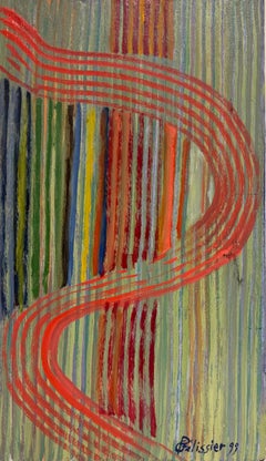 Vibrant Abstract with Bold Colours French 20th Century Modernist Painting