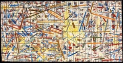 Pittura astratta vibrante con colori vivaci del XX secolo francese