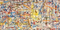 Pittura astratta vibrante con colori vivaci del XX secolo francese