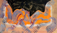 Vibrant Abstract with Bold Colours French 20th Century Painting