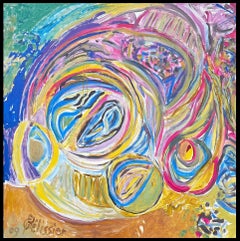 Vibrante remolino abstracto con colores vivos Pintura francesa del siglo XX