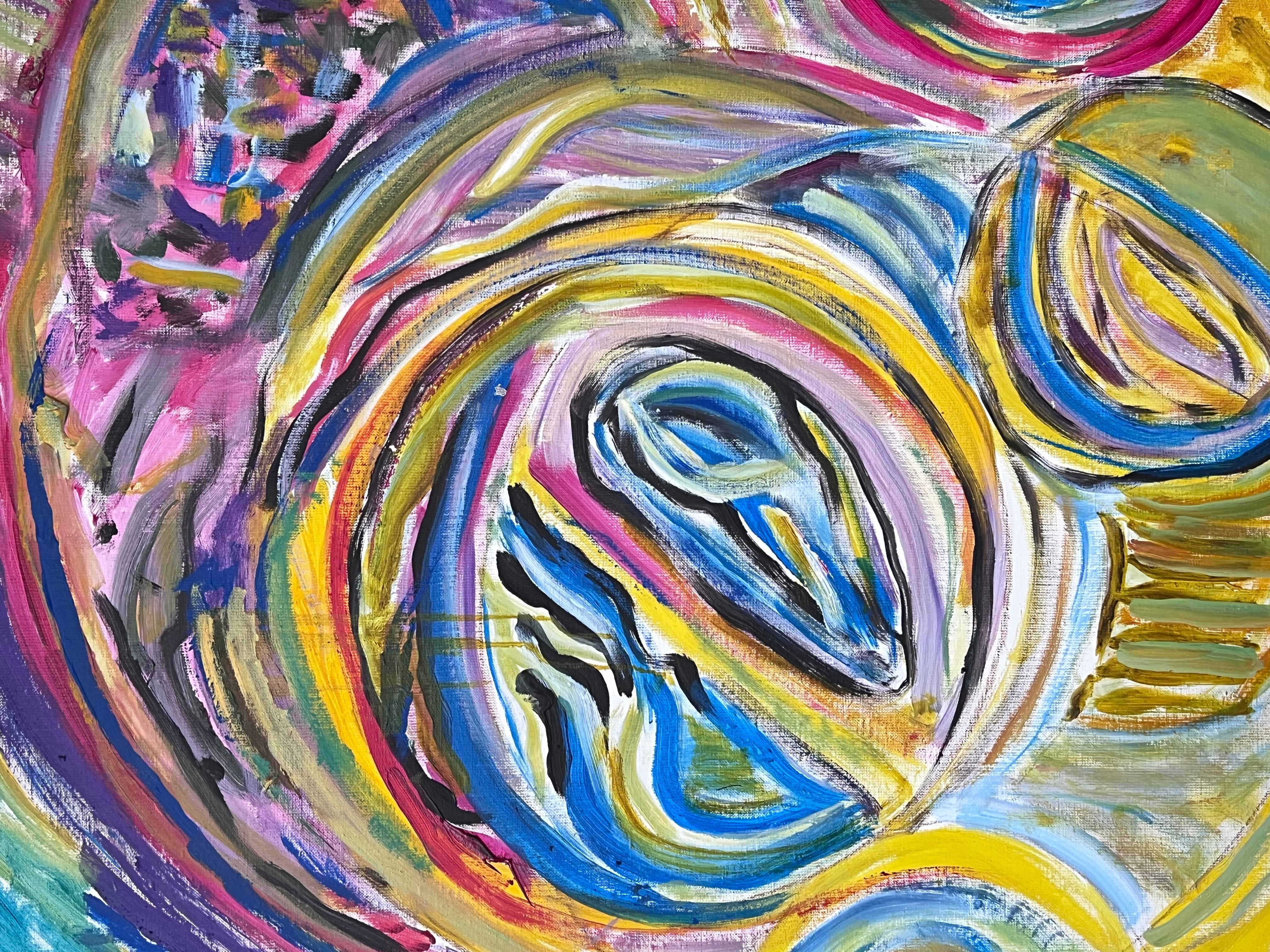 Abstrakt-expressionistische Komposition
unterzeichnet von Gilbert Pelissier (Franzose, geboren 1924)
Ölgemälde auf Leinwand, ungerahmt
Größe der Leinwand: 39 x 39,5 Zoll
Verso beschriftet
Zustand: insgesamt sehr gut, ein paar kleinere