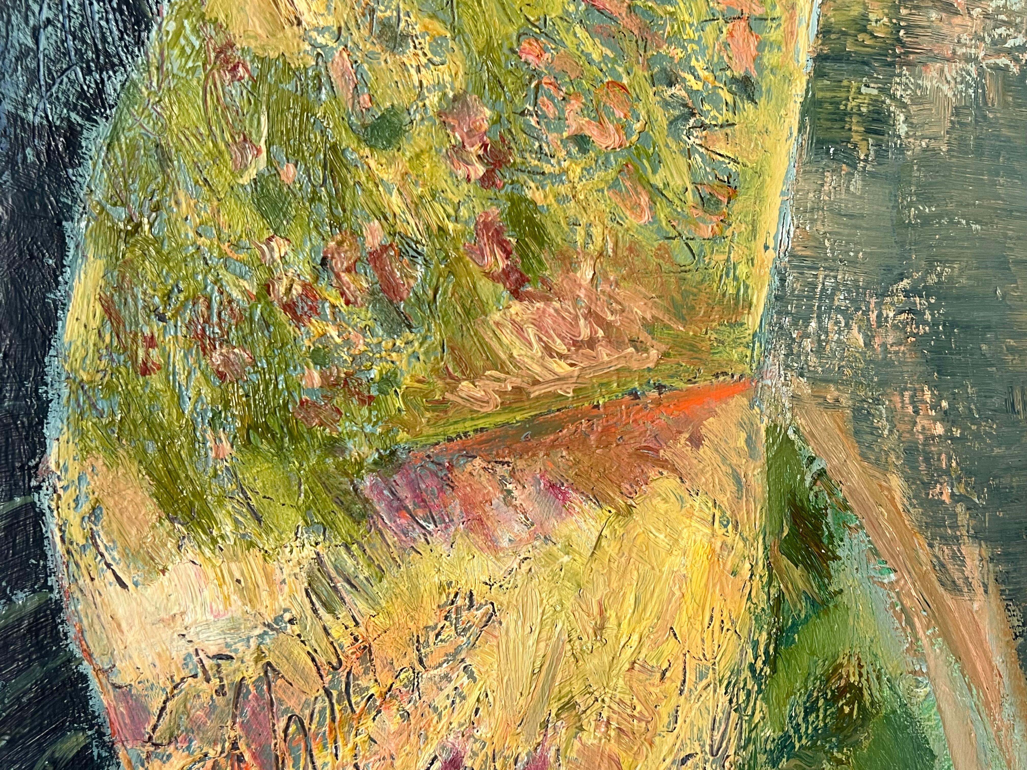 Abstrakt-expressionistische Komposition
unterzeichnet von Gilbert Pelissier (Franzose, geboren 1924)
Ölgemälde auf Leinwand, ungerahmt
rückseitig datiert 86
Größe der Leinwand: 16 x 31,5 Zoll
Zustand: insgesamt sehr gut, ein paar kleinere