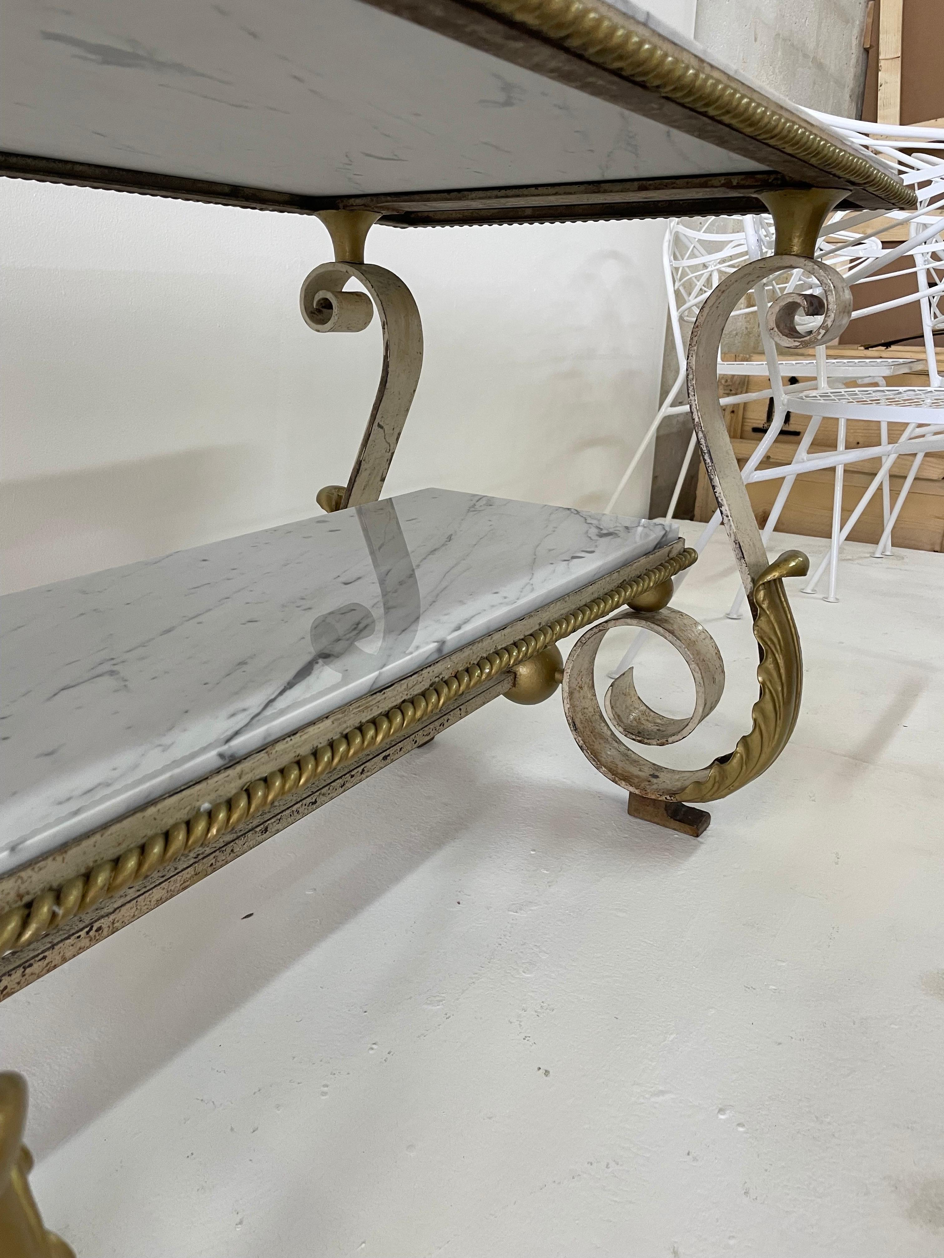A Wrought Iron Table In The Style of Gilbert Poillerat, 1940 For Sale 5