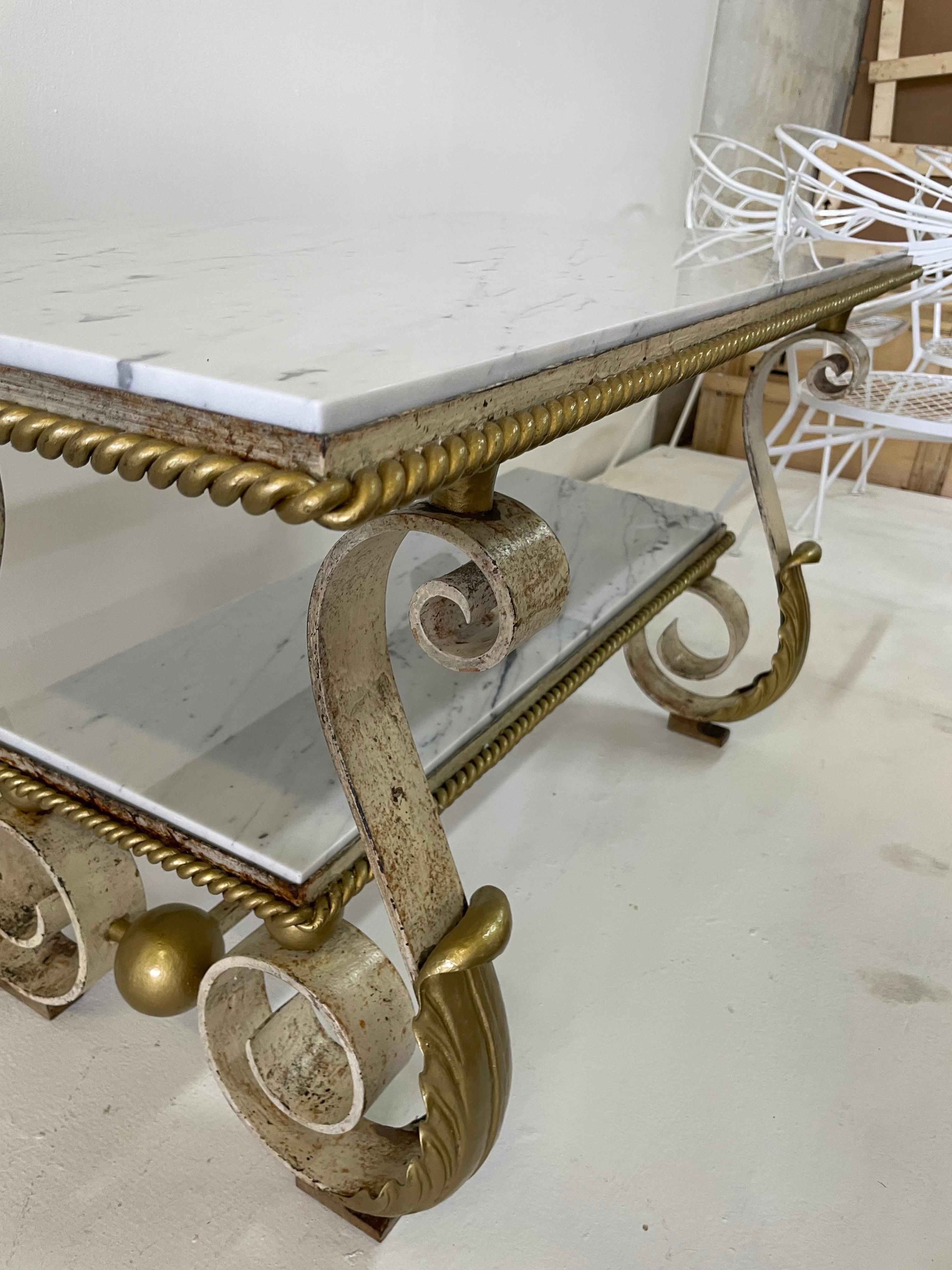 A Wrought Iron Table In The Style of Gilbert Poillerat, 1940 For Sale 2