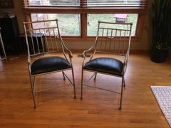 Gilbert Poillerat Attributed French Art Deco Chairs