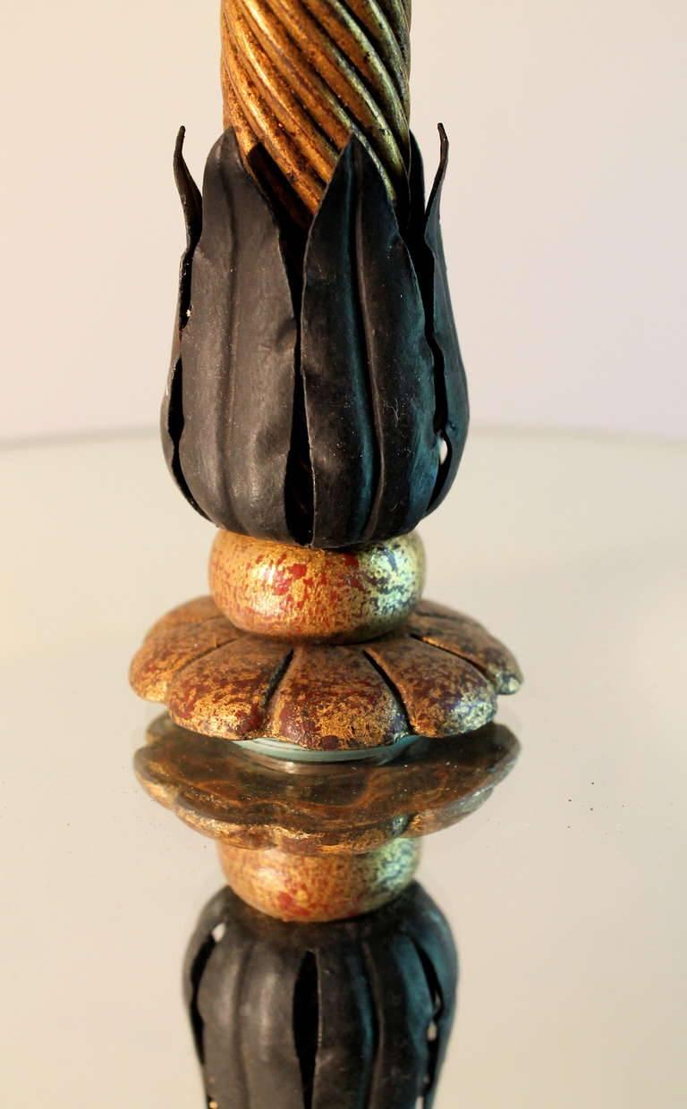 Parcel Gilt Wrought Iron Floor Lamp For Sale at 1stDibs