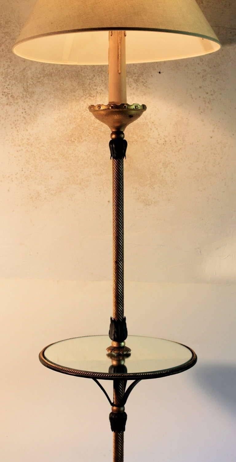 Parcel Gilt Wrought Iron Floor Lamp For Sale at 1stdibs