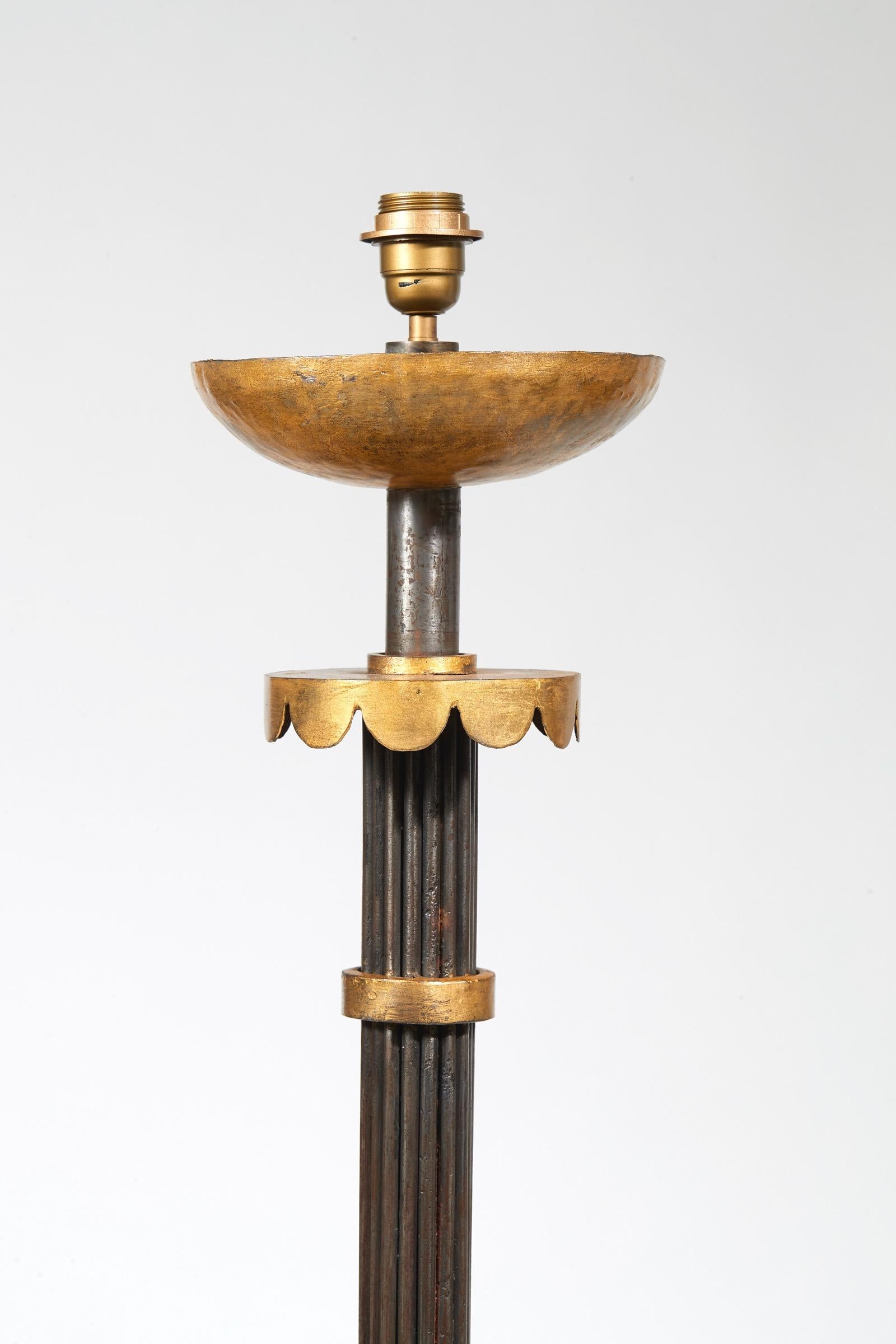 Art Deco Gilbert Poillerat, Floor Lamp, circa 1946-1948