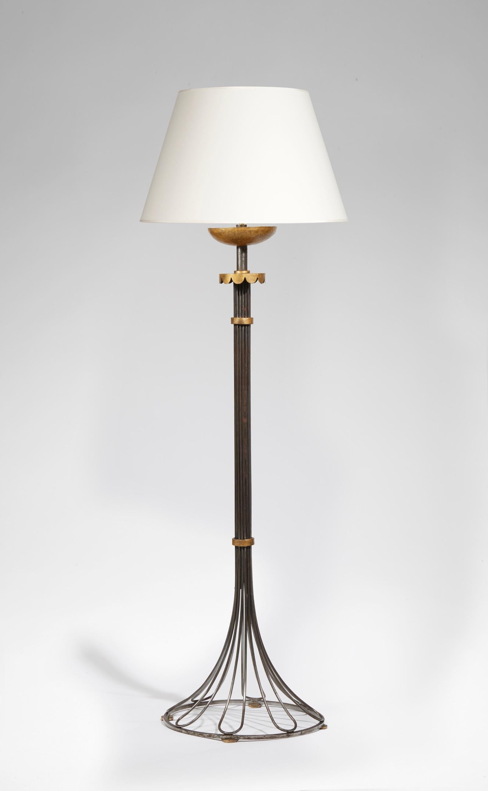 Gilbert Poillerat, Floor Lamp, circa 1946-1948 In Good Condition In Paris, FR