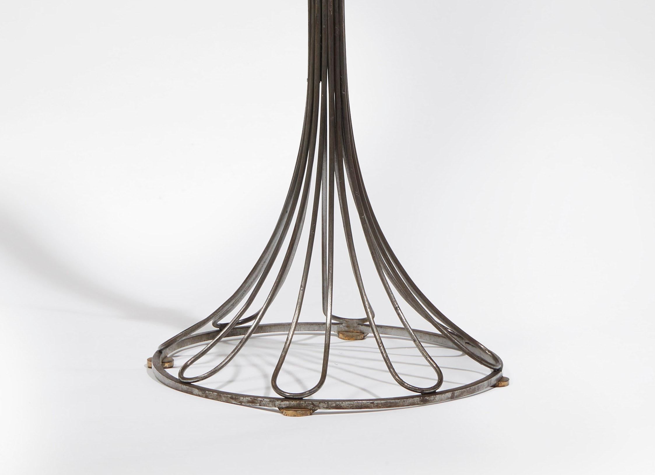 French Gilbert Poillerat, Floor Lamp, circa 1946-1948