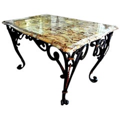 Gilbert Poillerat Inspired French Wrought Iron Center Table