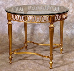 Gilbert Poillerat pair of gilt iron tables