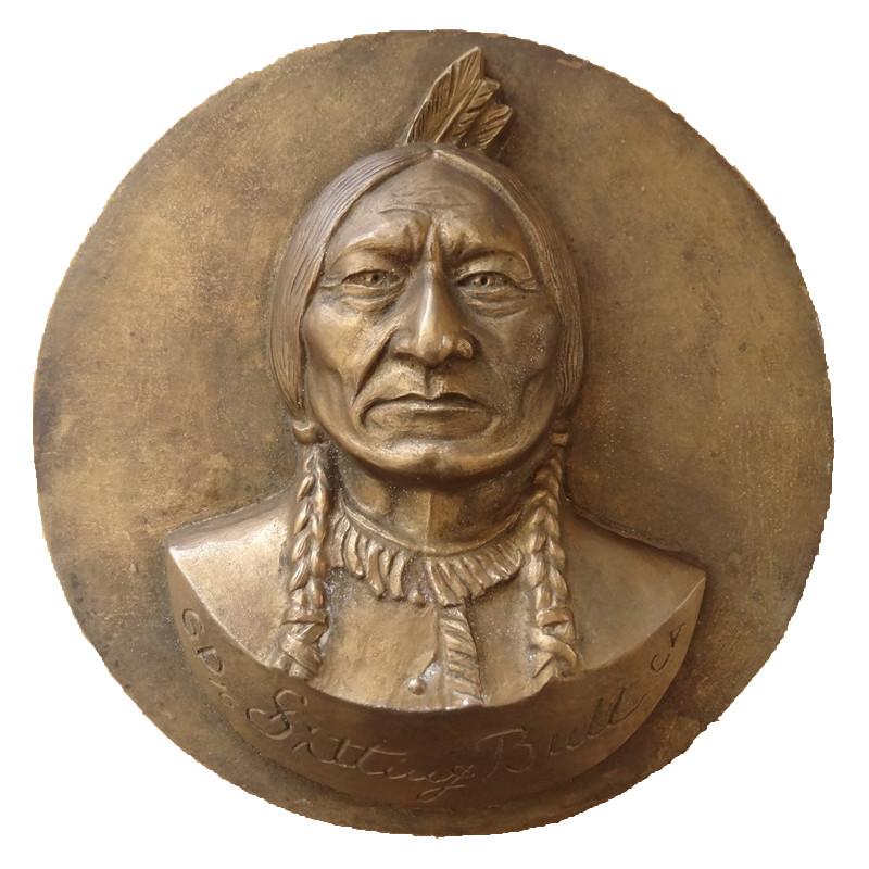 Gilbert Poillerat Figurative Sculpture - Sitting Bull - Original Signed Sculpture #Unique