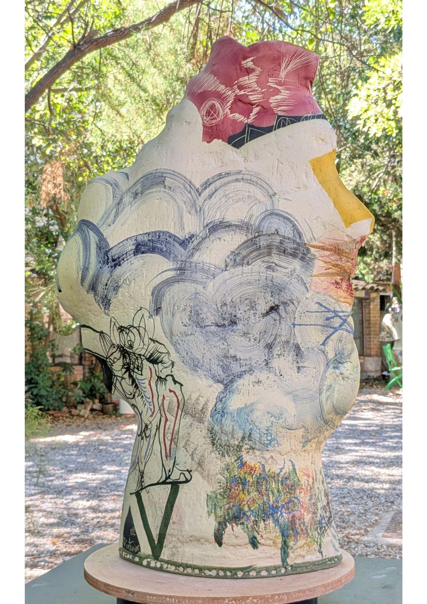 Totem anthropomorphe - Sculpture by gilbert Portanier 