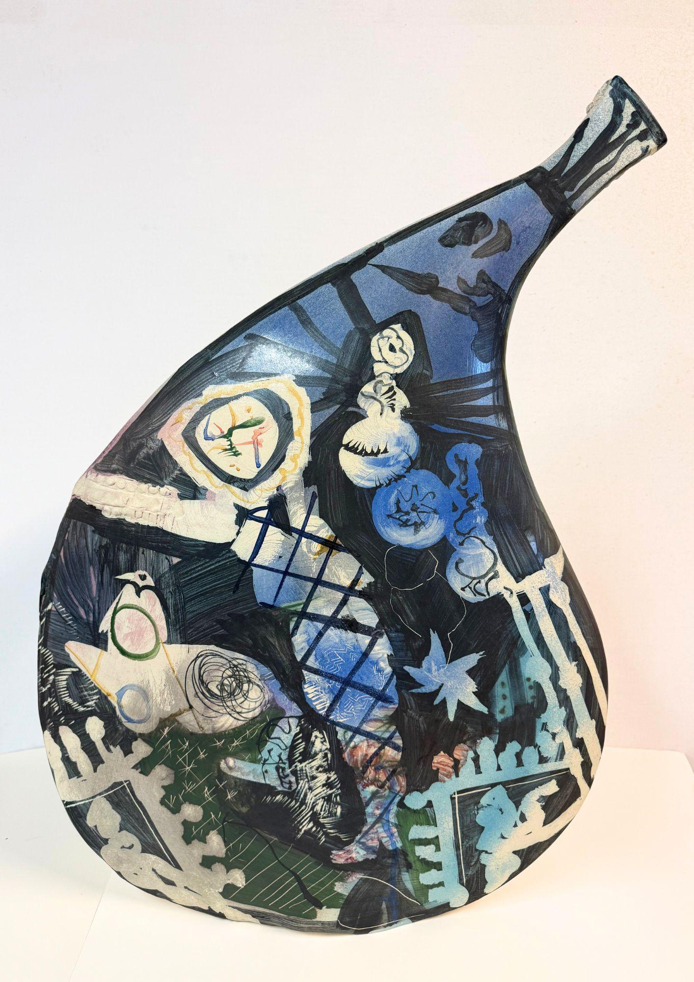 Vase exceptionnel - Black Abstract Sculpture by gilbert Portanier 