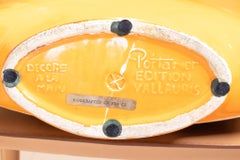 Abstrakte modernistische Vase aus glasierter Keramik von Gilbert Portanier, Frankreich Vallauris, 1950